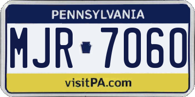 PA license plate MJR7060