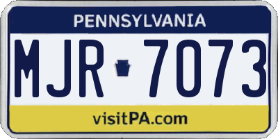 PA license plate MJR7073