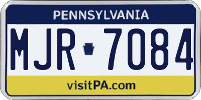 PA license plate MJR7084