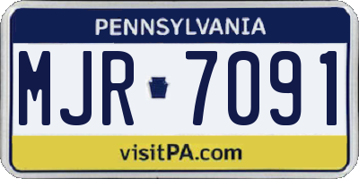 PA license plate MJR7091