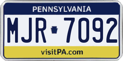 PA license plate MJR7092