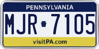 PA license plate MJR7105