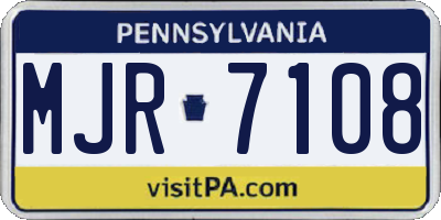 PA license plate MJR7108