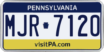 PA license plate MJR7120
