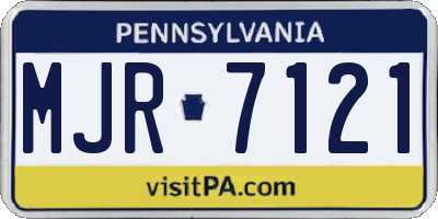 PA license plate MJR7121
