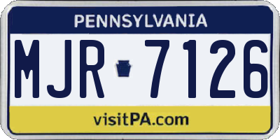 PA license plate MJR7126
