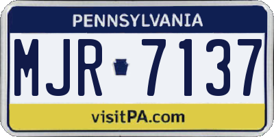 PA license plate MJR7137