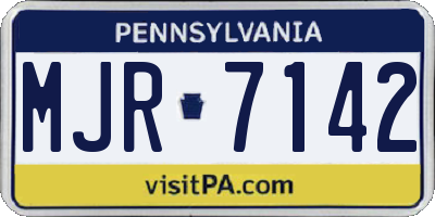 PA license plate MJR7142