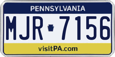 PA license plate MJR7156