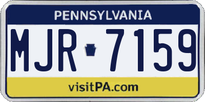 PA license plate MJR7159