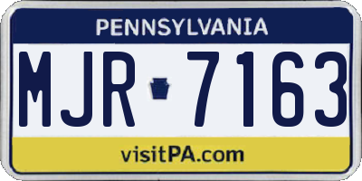 PA license plate MJR7163