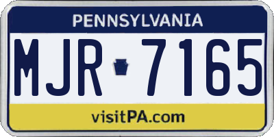 PA license plate MJR7165