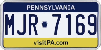 PA license plate MJR7169