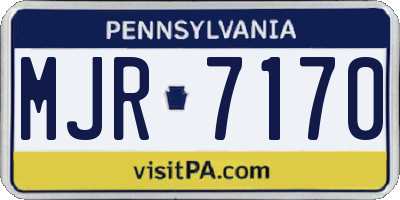 PA license plate MJR7170