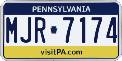 PA license plate MJR7174