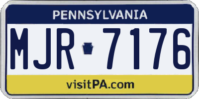 PA license plate MJR7176