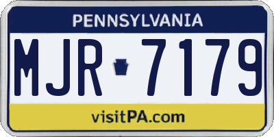PA license plate MJR7179