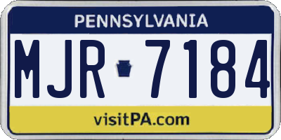 PA license plate MJR7184