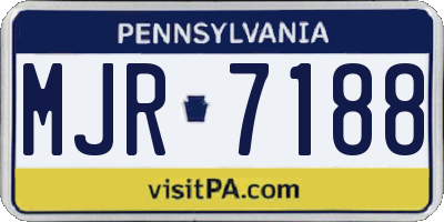 PA license plate MJR7188