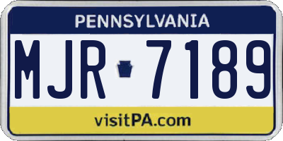 PA license plate MJR7189