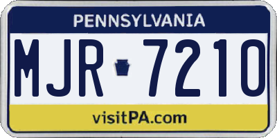PA license plate MJR7210