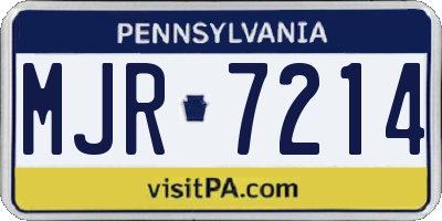 PA license plate MJR7214