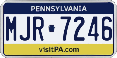 PA license plate MJR7246