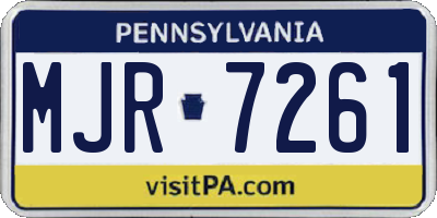 PA license plate MJR7261