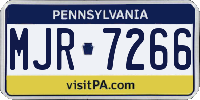 PA license plate MJR7266