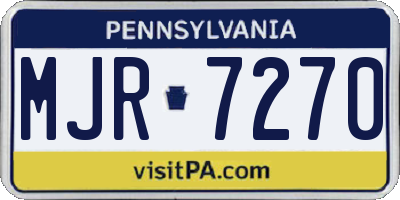 PA license plate MJR7270