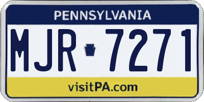 PA license plate MJR7271