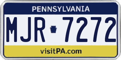 PA license plate MJR7272