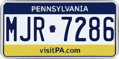 PA license plate MJR7286