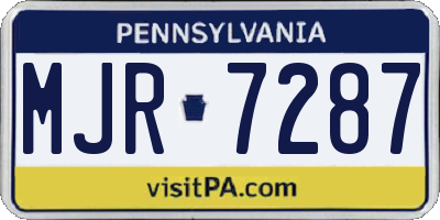 PA license plate MJR7287