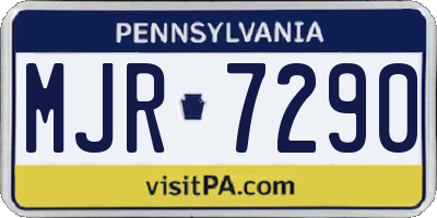 PA license plate MJR7290