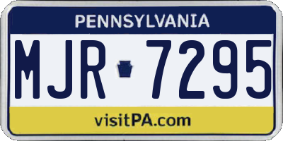 PA license plate MJR7295