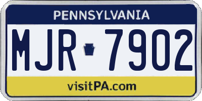 PA license plate MJR7902