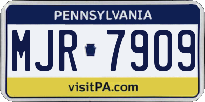 PA license plate MJR7909
