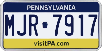 PA license plate MJR7917