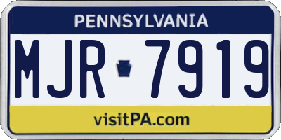 PA license plate MJR7919