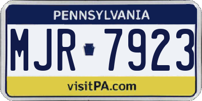 PA license plate MJR7923