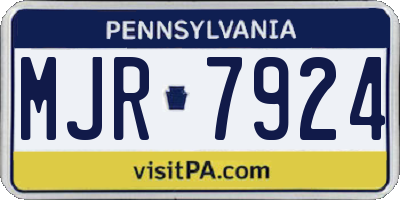 PA license plate MJR7924