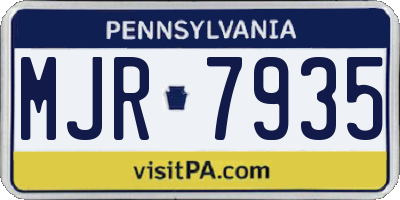 PA license plate MJR7935