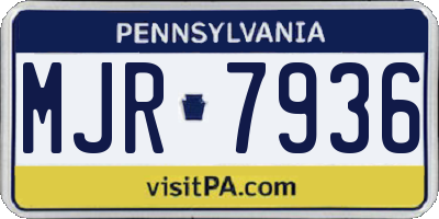 PA license plate MJR7936