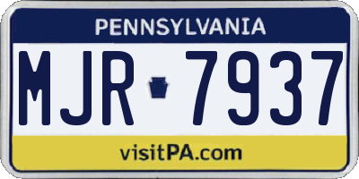 PA license plate MJR7937