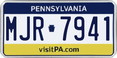 PA license plate MJR7941