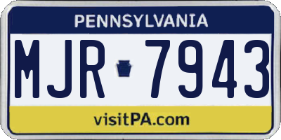 PA license plate MJR7943