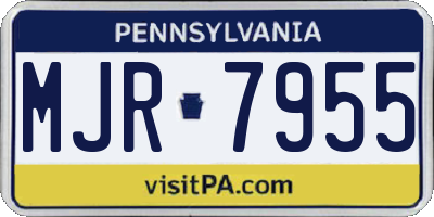 PA license plate MJR7955
