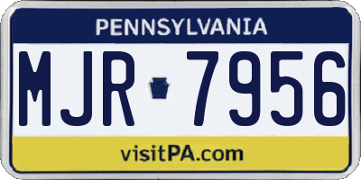 PA license plate MJR7956