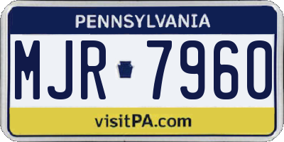 PA license plate MJR7960